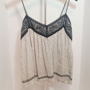 AE Black and White Striped Women's Tank Top